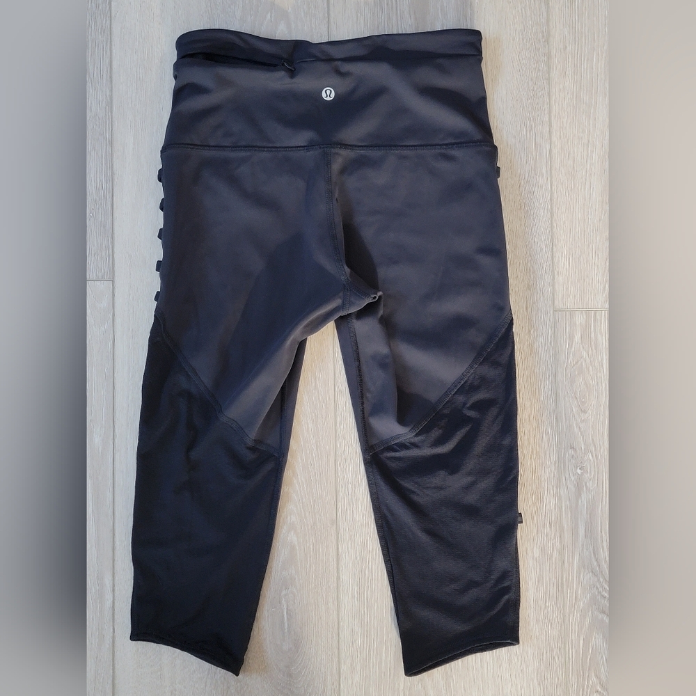 Lululemon Black Leggings with Side Mesh Accents